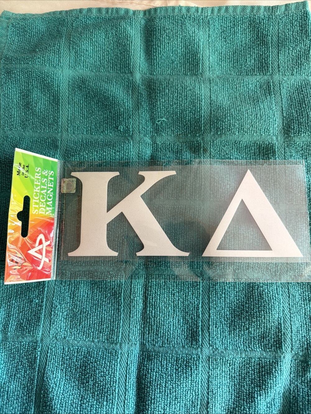 KAPPA DELTA Greek Sorority Decal Size 7.75 X 3 White Car Window Surface College